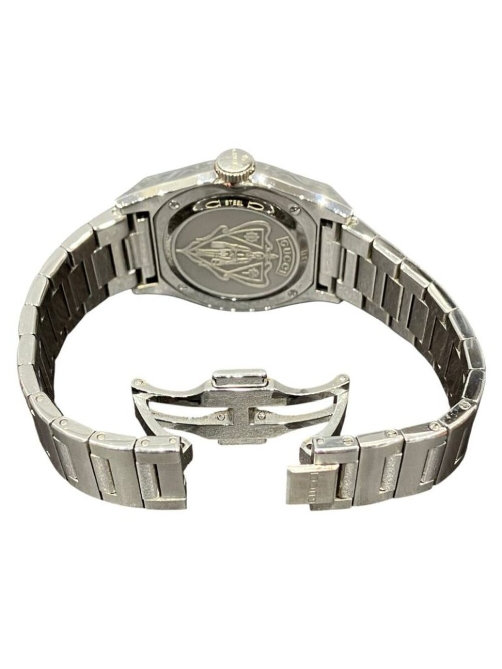 Gucci Pantheon Watch Ss Quartz Black Shell Dial View 6